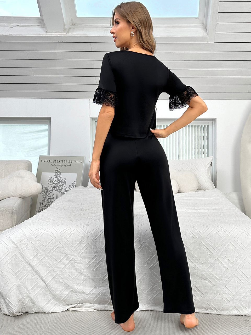 Ksvry Women's Lace Trim Nightwear With Sophisticated Comfort