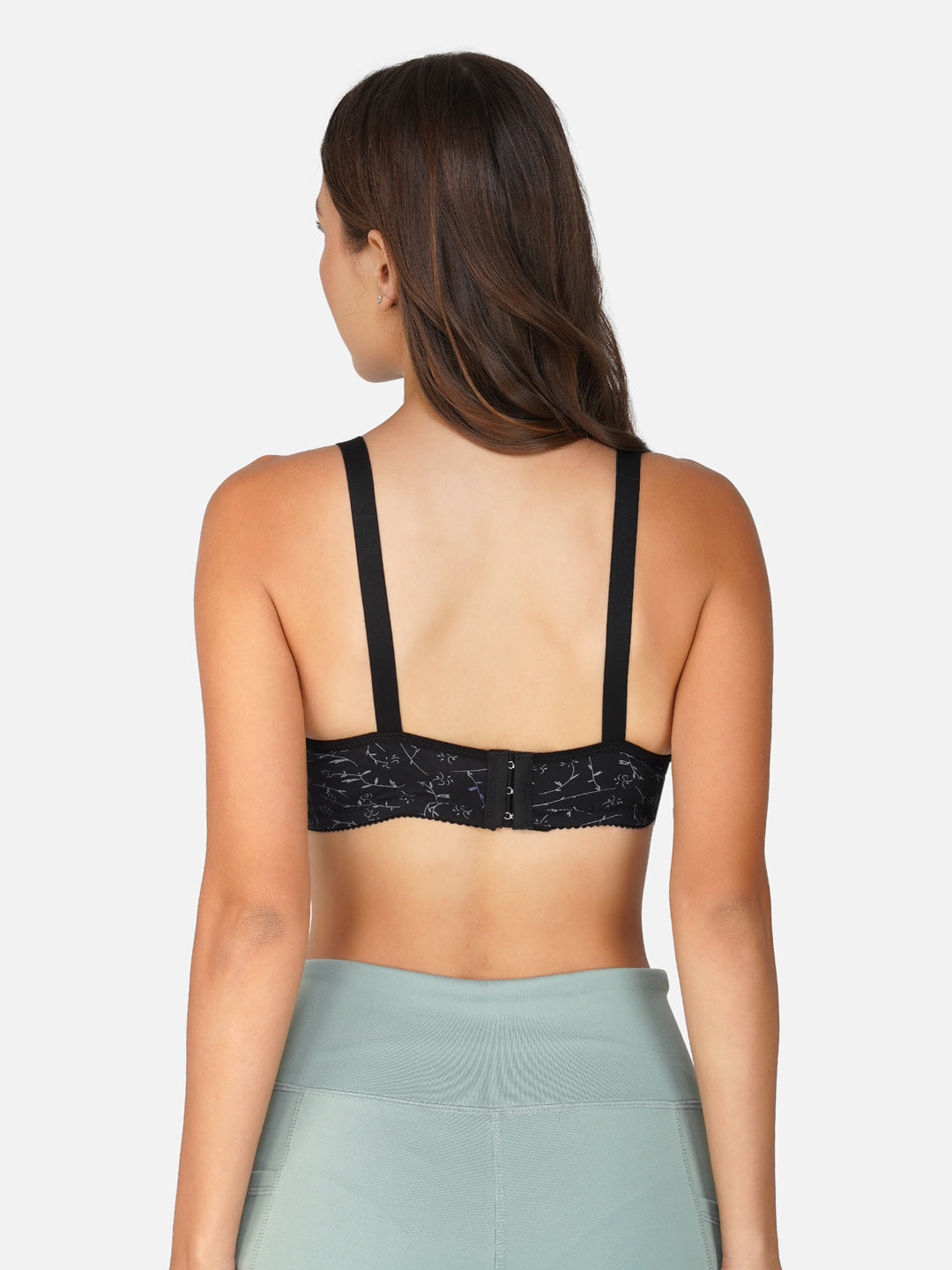 Ksvry Women's Flower Print Single Padded Wire Less Bra