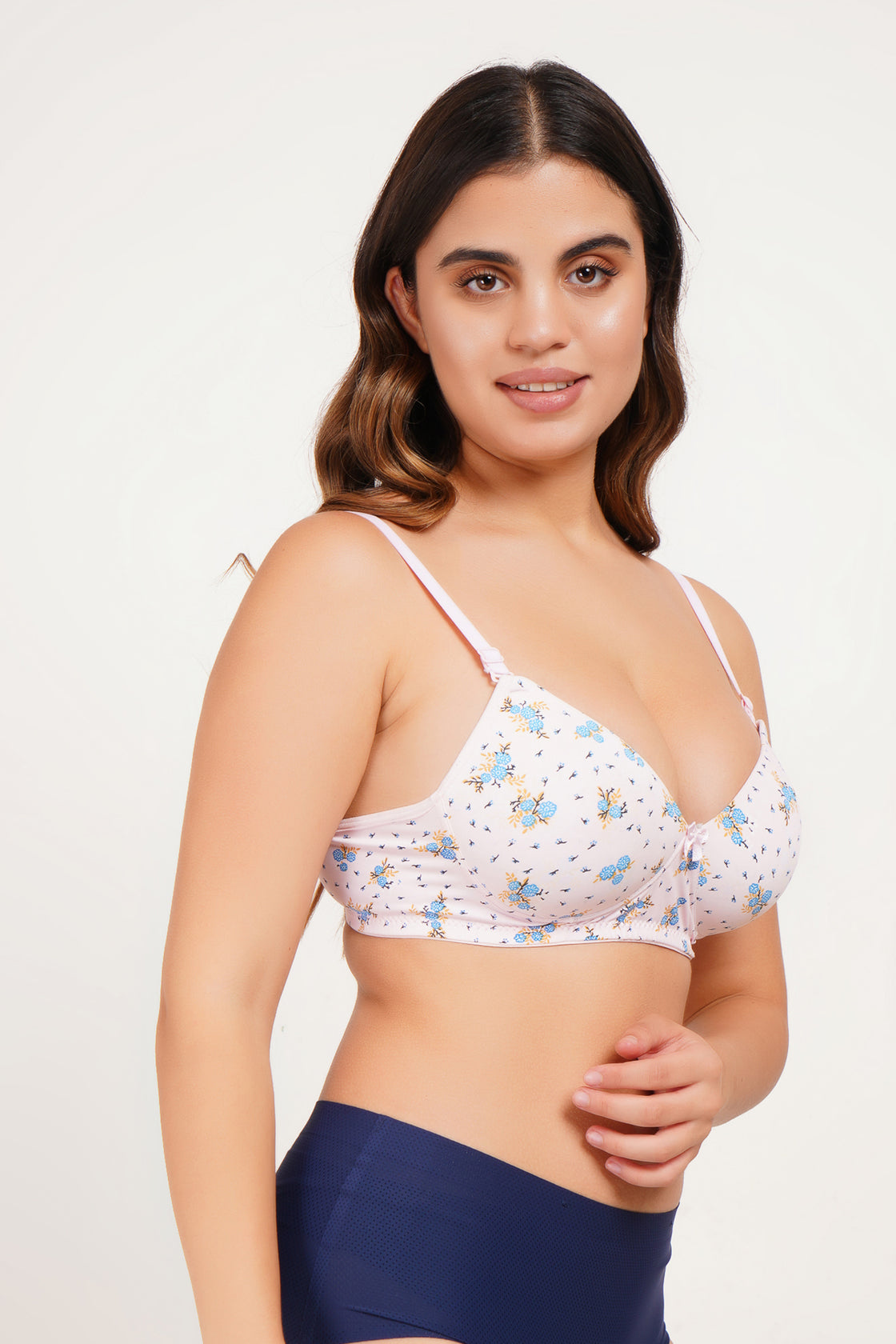 Ksvry Women’s Padded Printed Bra Baby Pink Color – Comfortable | Casual Wear