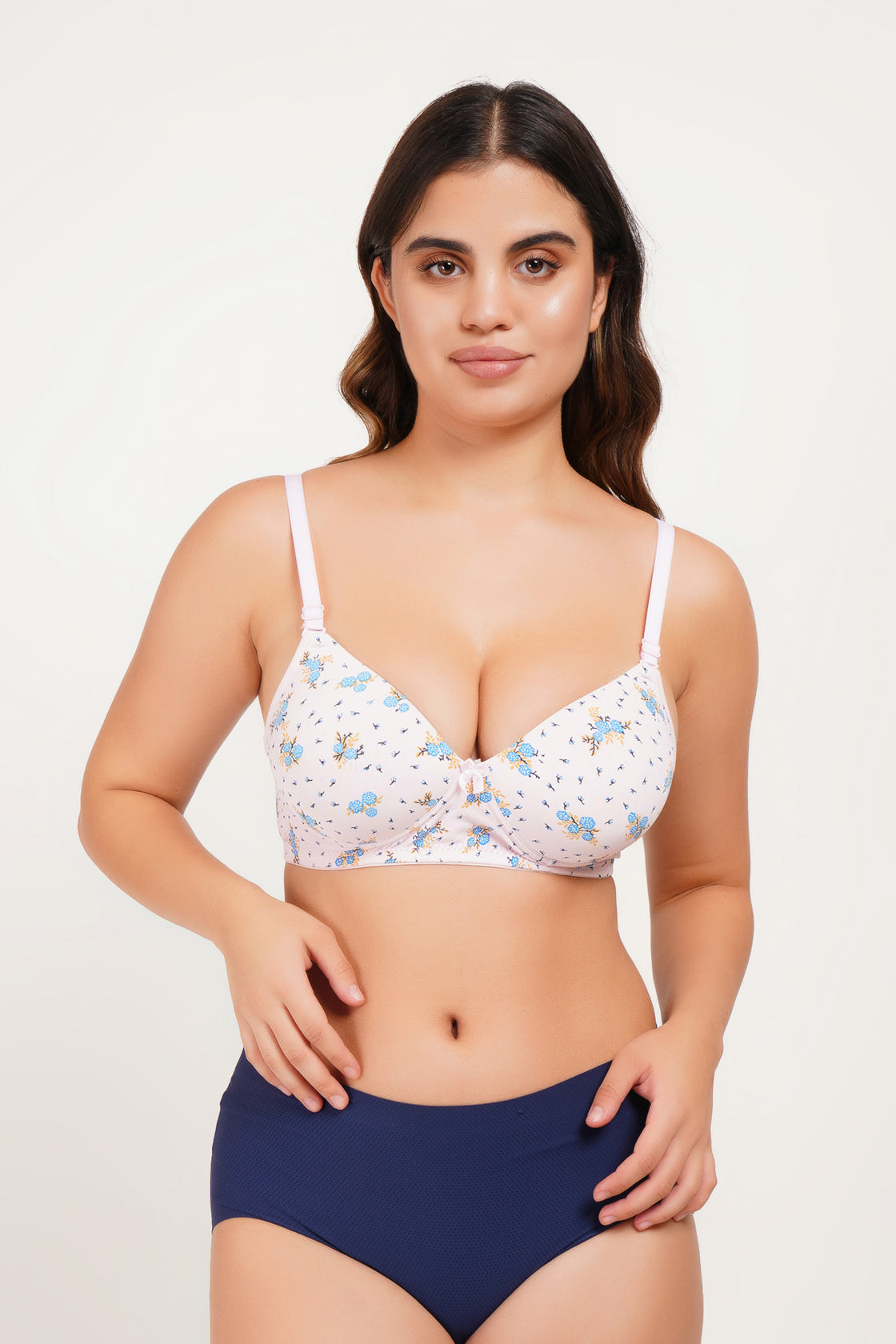 Ksvry Women’s Padded Printed Bra Baby Pink Color – Comfortable | Casual Wear