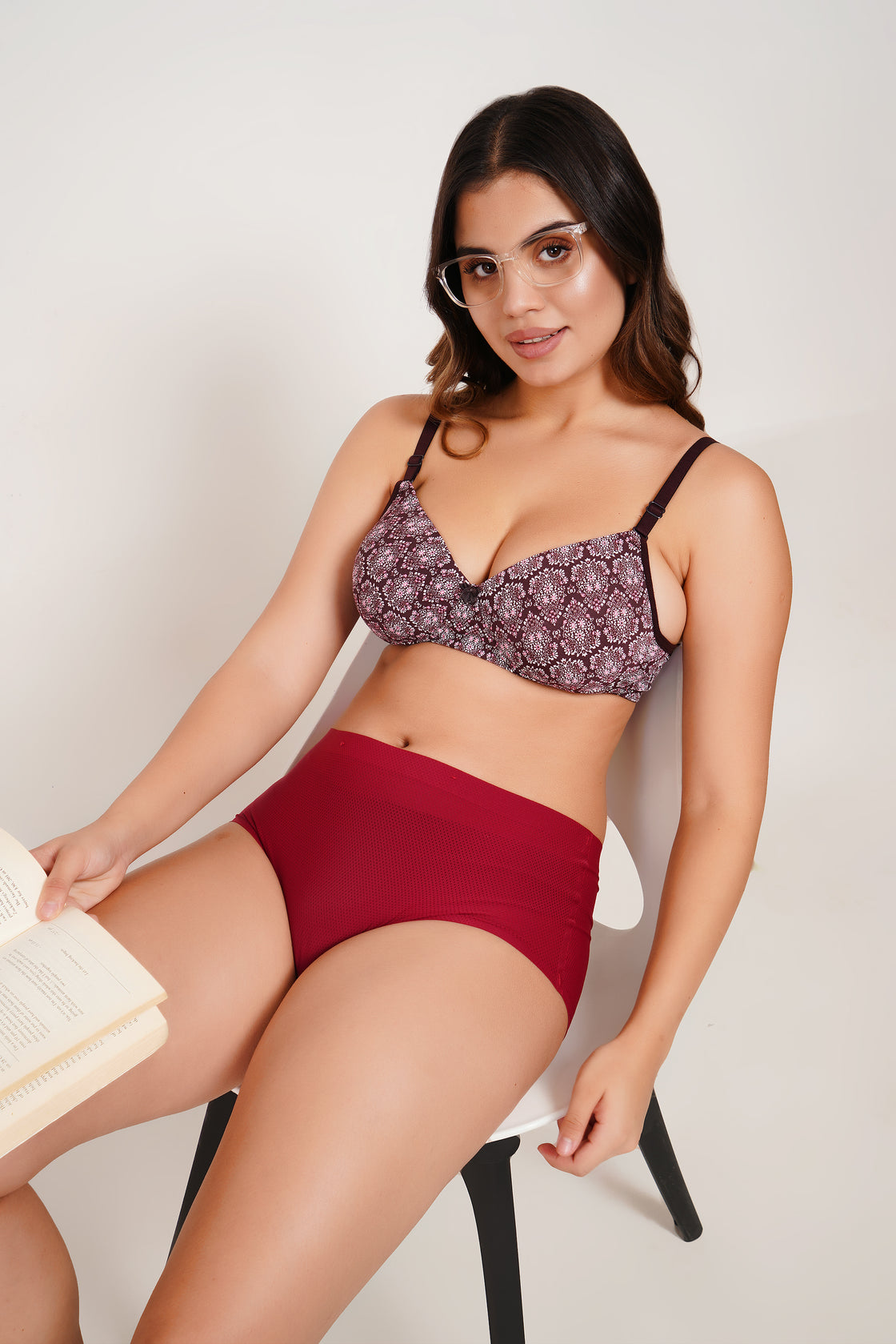 Ksvry Women’s Padded Printed Bra Dark Brown Color – Comfortable | Bridal