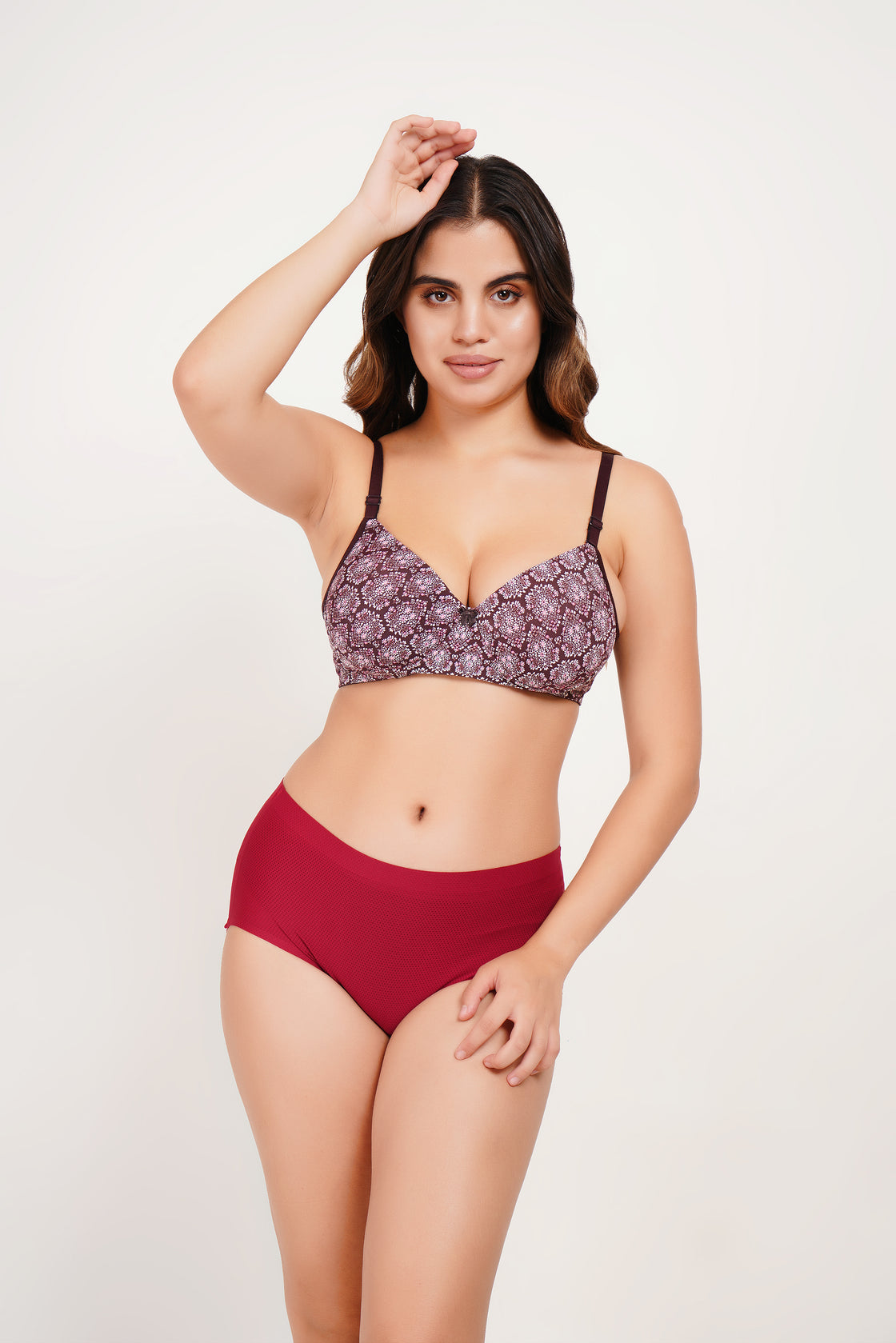 Ksvry Women’s Padded Printed Bra Dark Brown Color – Comfortable | Bridal