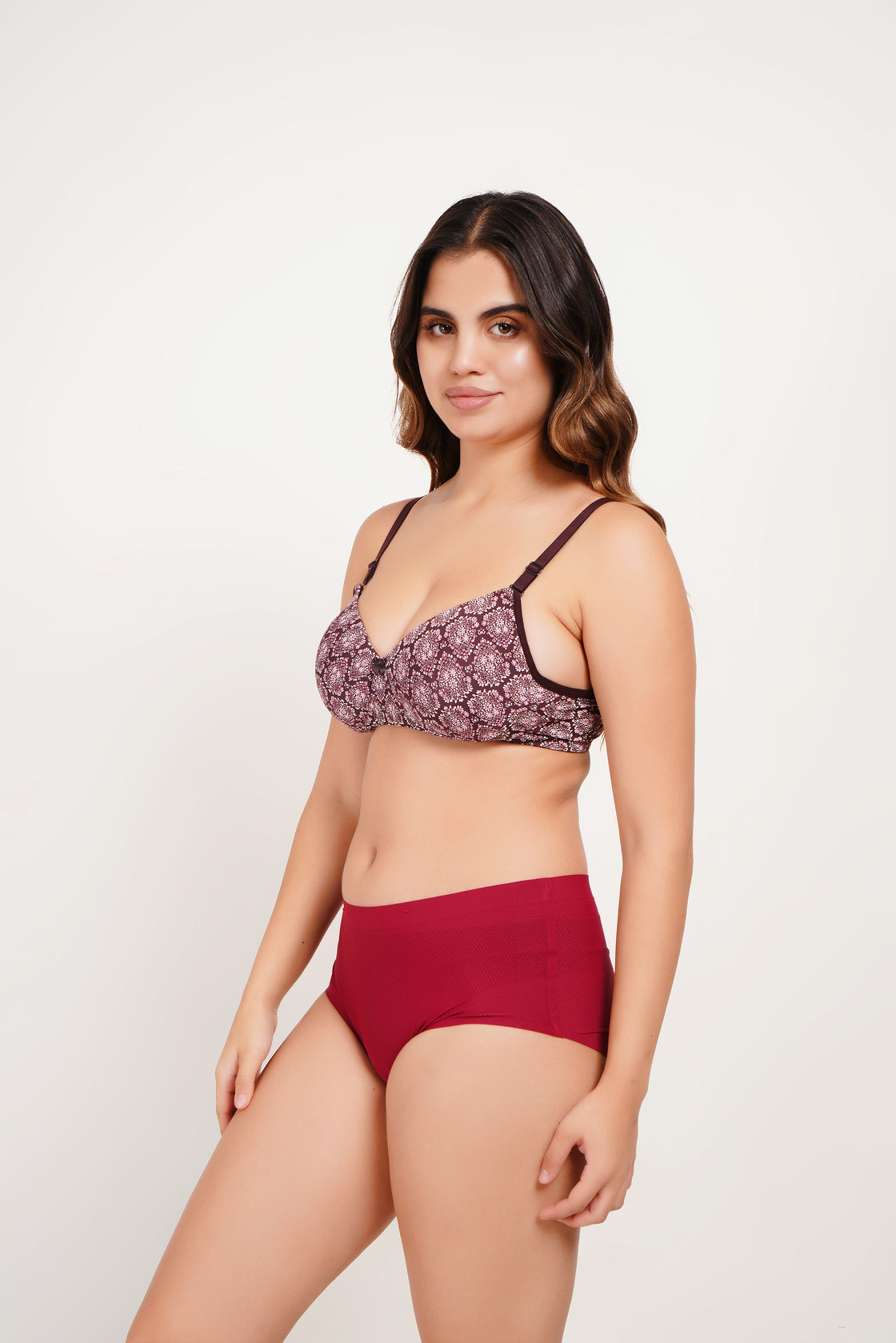 Ksvry Women’s Padded Printed Bra Dark Brown Color – Comfortable | Bridal