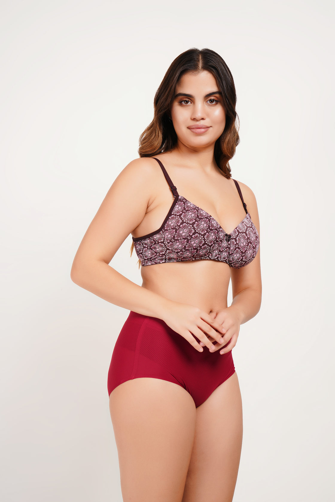 Ksvry Women’s Padded Printed Bra Dark Brown Color – Comfortable | Bridal