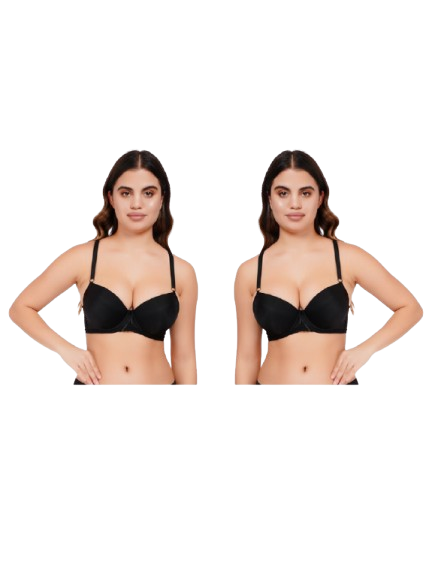 Ksvry Combo Pack of Two Women's T-Shirt Wired Pushup Bra