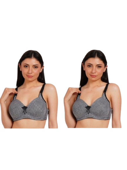 Ksvry Combo Pack of Two Women's Thin Push Up Wireless Bra