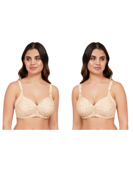 Ksvry Combo Pack of Two Women's Single Padded Wire Less Bra