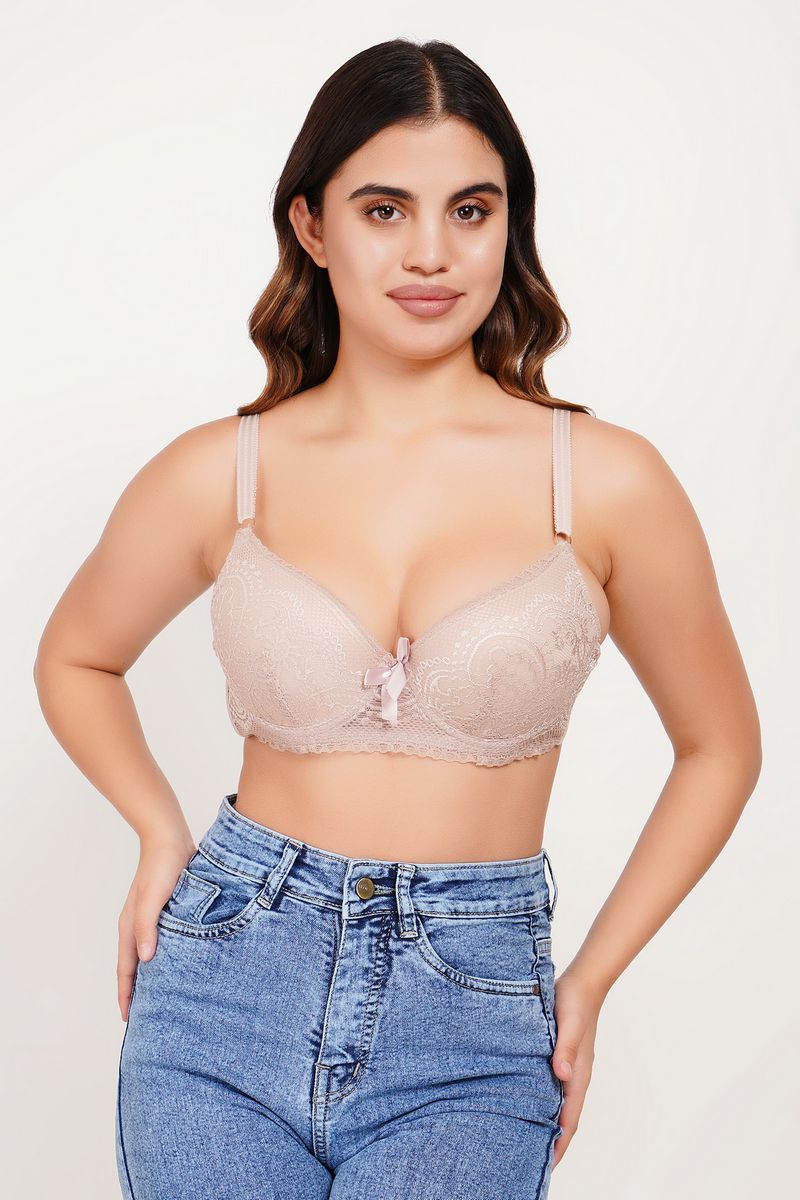 Ksvry Women's Basic Lace Wired Pushup Bra