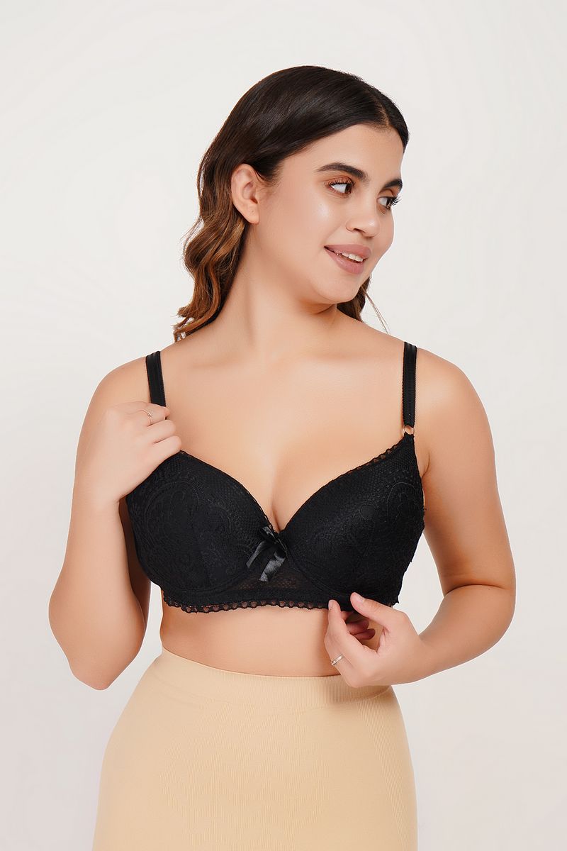 Ksvry Women's Basic Lace Wired Pushup Bra