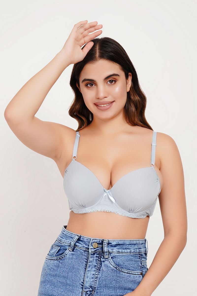 Ksvry Women's Pearl T-Shirt Bra Wired Pushup- Basic