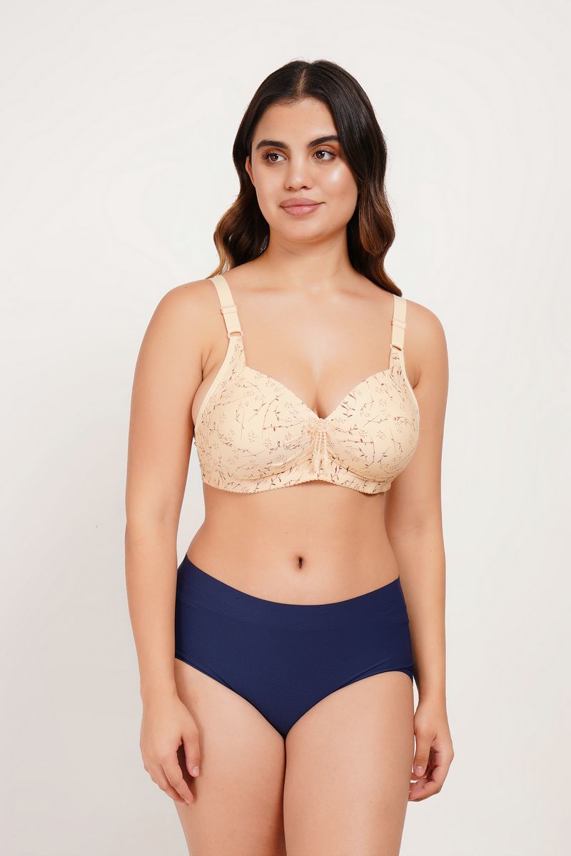 Ksvry Women's Flower Print Single Padded Wire Less Bra