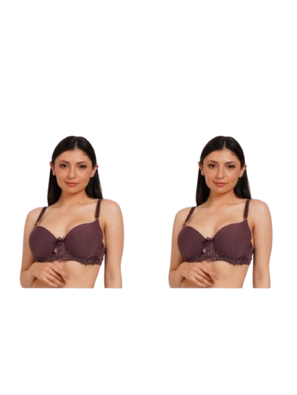Ksvry Combo Pack of Two Women's  Lace B Cup Bra