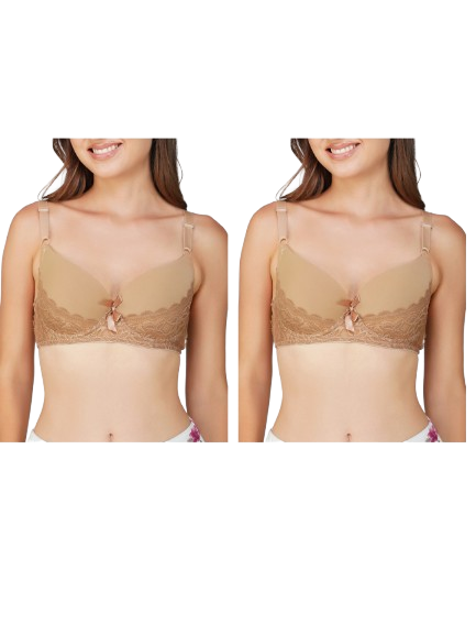Ksvry Combo Pack of Two Women's Full Cup Underwired Push up Bra